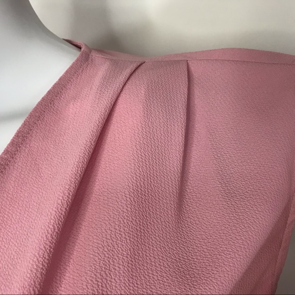 Gibson Ruthie Ridley Split Neck Sleeveless Office Crepe Blouse Pink Petite Small - Picture 5 of 8